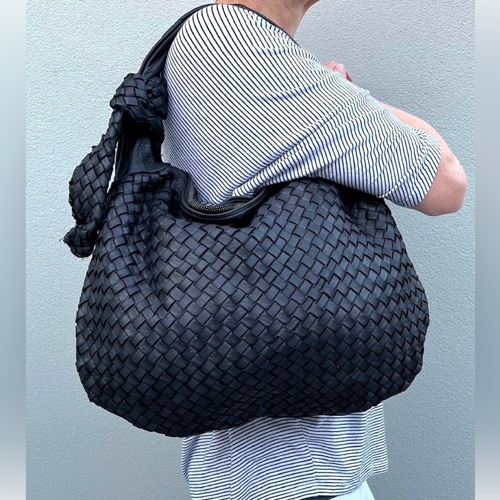 MADE IN ITALY Elegant ITALIAN LEATHER Woven Tote Bag  MULTI COLOR LISTING